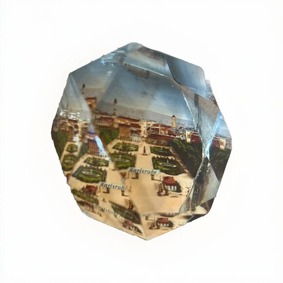 Antique Glass Crystal Paperweight Karlsruhe Germany 3 Inches - Picture 3 of 6